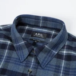 A.P.C. Surchemise Trek Overshirt (Blue) -Streetwear Store a p c surchemise trek overshirt blue coeif h02396 4