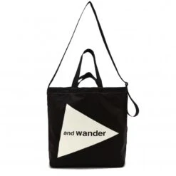 And Wander Cordura Big Logo Tote Bag (Black)