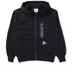 And Wander Light Zip Hooded Sweatshirt (Black)