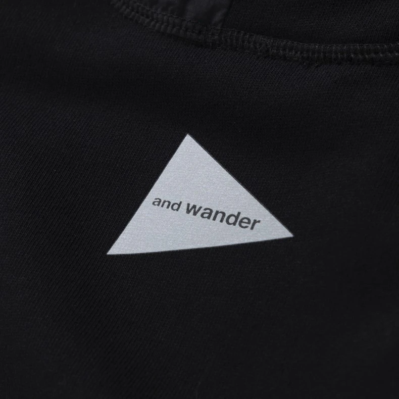 And Wander Light Zip Hooded Sweatshirt (Black) 6 And Wander Light Zip Hooded Sweatshirt (Black) - Image 4