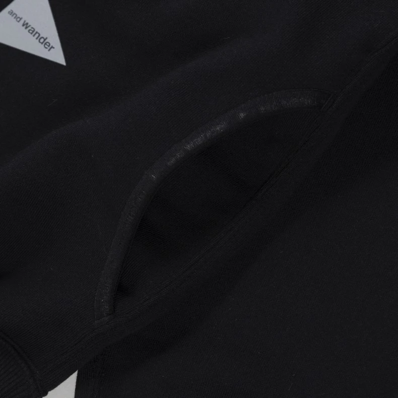 And Wander Light Zip Hooded Sweatshirt (Black) 8 And Wander Light Zip Hooded Sweatshirt (Black) - Image 6