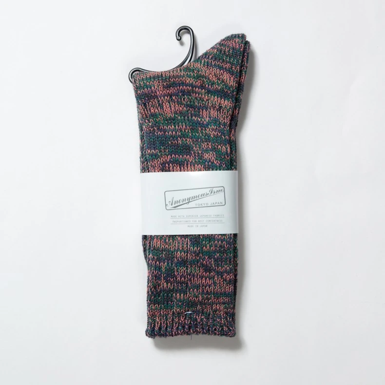 Anonymous Ism 5 Colour Mix Crew Sock (Navy) 4 Anonymous Ism 5 Colour Mix Crew Sock (Navy) - Image 2