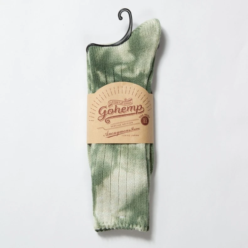 Anonymous Ism GoHemp Uneven Dye Crew Sock (Green) 4 Anonymous Ism GoHemp Uneven Dye Crew Sock (Green) - Image 2