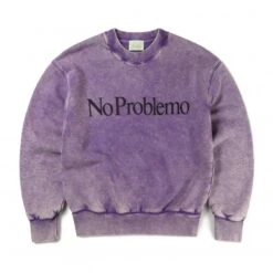 Aries Acid No Problemo Crew Neck Sweatshirt (Purple)
