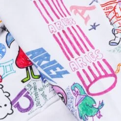 Aries Doodle Pullover Hooded Sweatshirt (White) -Streetwear Store aries doodle pullover hooded sweatshirt white ssar20012 wht 2