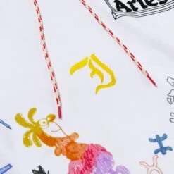 Aries Doodle Pullover Hooded Sweatshirt (White) -Streetwear Store aries doodle pullover hooded sweatshirt white ssar20012 wht 4