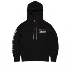 Aries Column Pullover Hooded Sweatshirt (Black)