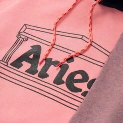 Aries OD Colourblock Pullover Hooded Sweatshirt (Pink) -Streetwear Store aries od colourblock pullover hooded sweatshirt pink srar20800 5