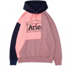 Aries OD Colourblock Pullover Hooded Sweatshirt (Pink)