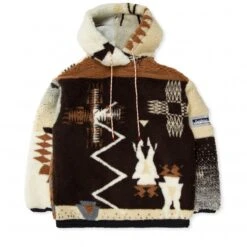 Aries Oversized Ikat Hooded Fleece (Multi)