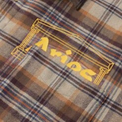 Aries Plaid Flannel Shirt (Brick) -Streetwear Store aries plaid flannel shirt brick fuar40103 brk 0003 3