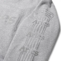 Aries Reflective Column Crew Neck Sweatshirt (Grey Reflective) -Streetwear Store aries reflective column crew neck sweatshirt grey reflective fsar20005 gry 4 1