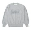 Aries Reflective Column Crew Neck Sweatshirt (Grey Reflective) -Streetwear Store aries reflective column crew neck sweatshirt grey reflective fsar20005 gry cat