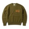 Aries Reverse Fleece Temple Crew Neck Sweatshirt (Olive) -Streetwear Store aries reverse fleece turtleneck sweatshirt pale blue fuar20334 olv 0000 cat