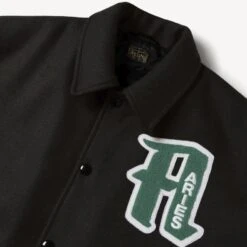 Aries Wool Varsity Jacket (Black) -Streetwear Store aries wool varsity jacket black fuar70201 blk 0002 2