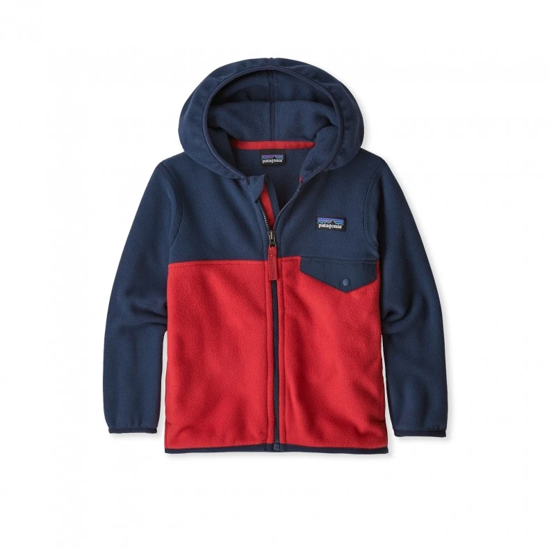 Baby Patagonia Micro D Snap-T Fleece Jacket (Fire W/New Navy) 3 Baby Patagonia Micro D Snap-T Fleece Jacket (Fire W/New Navy)