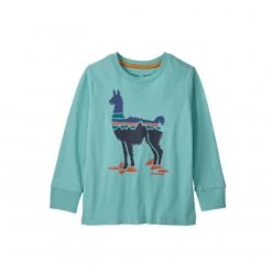 Baby Patagonia Regenerative Organic Certified Cotton Graphic Long Sleeve T-Shirt (Fitz Roy Guanaco: Skiff Blue)