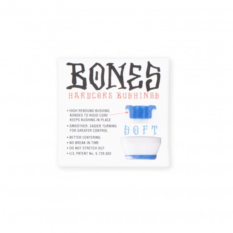 Bones Hardcore Bushings 81A Soft (Blue/White) 4 Bones Hardcore Bushings 81A Soft (Blue/White) - Image 2