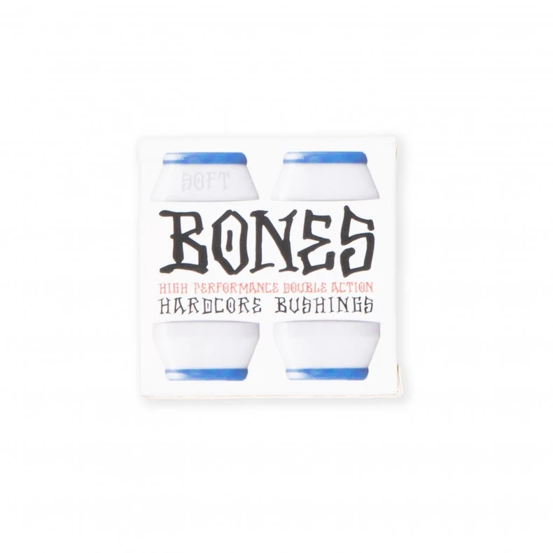Bones Hardcore Bushings 81A Soft (Blue/White) 3 Bones Hardcore Bushings 81A Soft (Blue/White)