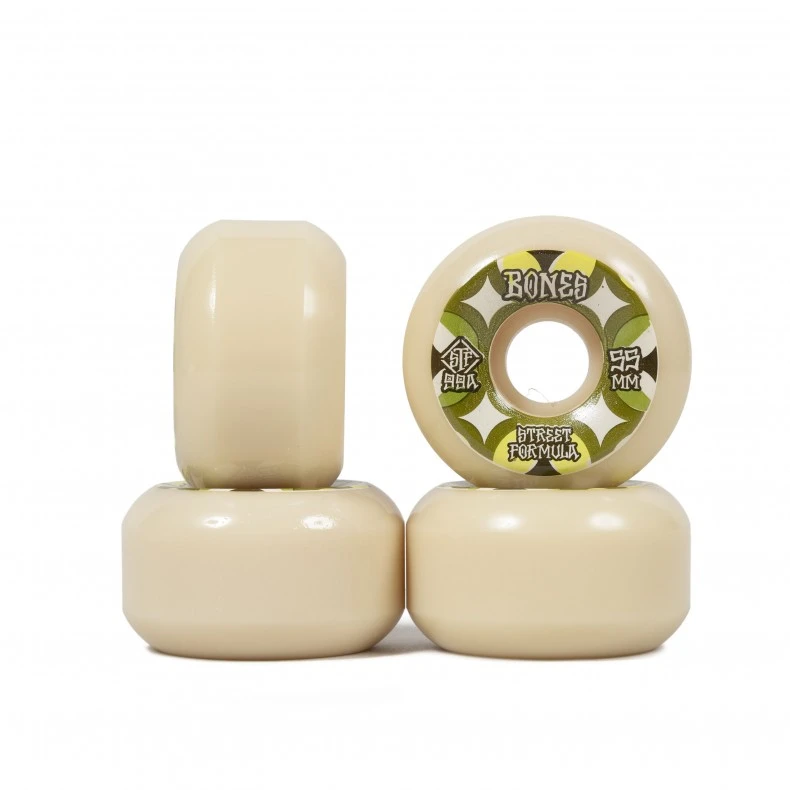Bones STF Retros 99A V5 Sidecut Skateboard Wheels 55mm (White) 3 Bones STF Retros 99A V5 Sidecut Skateboard Wheels 55mm (White)