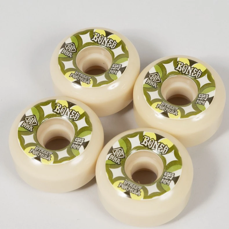 Bones STF Retros 99A V5 Sidecut Skateboard Wheels 55mm (White) 4 Bones STF Retros 99A V5 Sidecut Skateboard Wheels 55mm (White) - Image 2