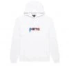 By Parra Bird Face Font Pullover Hooded Sweatshirt (White)