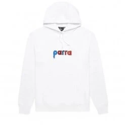 By Parra Bird Face Font Pullover Hooded Sweatshirt (White)