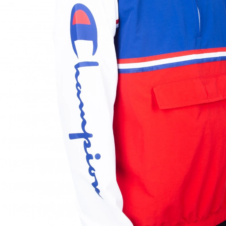 Champion Reverse Weave Half-Zip Pullover Striped Track Jacket (Red) 8 Champion Reverse Weave Half-Zip Pullover Striped Track Jacket (Red) - Image 6