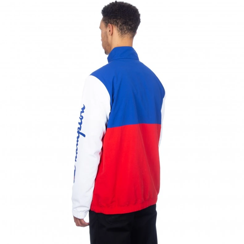 Champion Reverse Weave Half-Zip Pullover Striped Track Jacket (Red) 5 Champion Reverse Weave Half-Zip Pullover Striped Track Jacket (Red) - Image 3