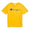 Champion Reverse Weave Script Applique Crew Neck T-Shirt (Yellow) -Streetwear Store clothingtemplatecatcat
