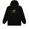 Dime Trojan Embroidered Pullover Hooded Sweatshirt (Black)