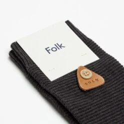 Folk Rib Socks (Charcoal) -Streetwear Store folk rib socks charcoal 23