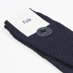 Folk Waffle Socks (Deep Navy) -Streetwear Store folk waffle socks deep navy 10