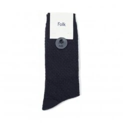 Folk Waffle Socks (Deep Navy)