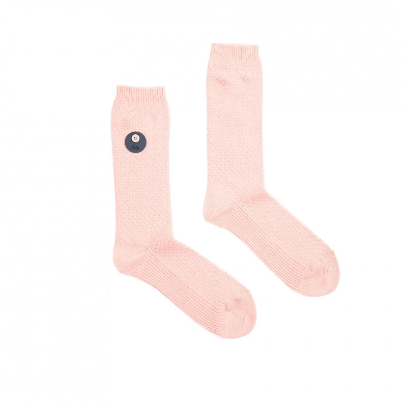 Folk Waffle Socks (Pale Rhubarb) 3 Folk Waffle Socks (Pale Rhubarb)