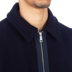 Folk Wool Note Short Jacket (Navy) -Streetwear Store folk wool note short jacket navy f2403w 17