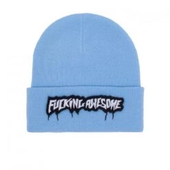 Fucking Awesome Velcro Stamp Beanie (Light Blue)