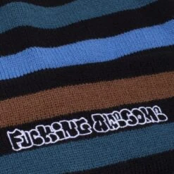 Fucking Awesome Wanto Striped Cuff Beanie (Black/Multi) -Streetwear Store fucking awesome wanto striped cuff beanie black multi 0002 2