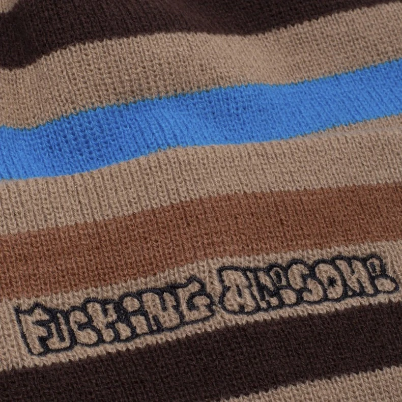 Fucking Awesome Wanto Striped Cuff Beanie (Khaki/Multi) 5 Fucking Awesome Wanto Striped Cuff Beanie (Khaki/Multi) - Image 3