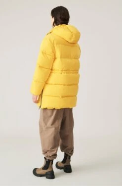 GANNI Oversized Puffer Midi Jacket (Spectra Yellow) -Streetwear Store ganni oversized puffer midi jacket spectra yellow f6450 2