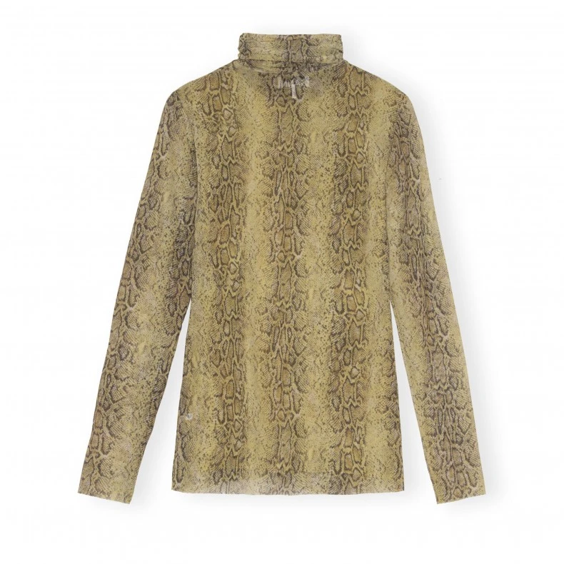 GANNI Printed Mesh Long Sleeve Fitted Rollneck (Snake Starfish) 4 GANNI Printed Mesh Long Sleeve Fitted Rollneck (Snake Starfish) - Image 2