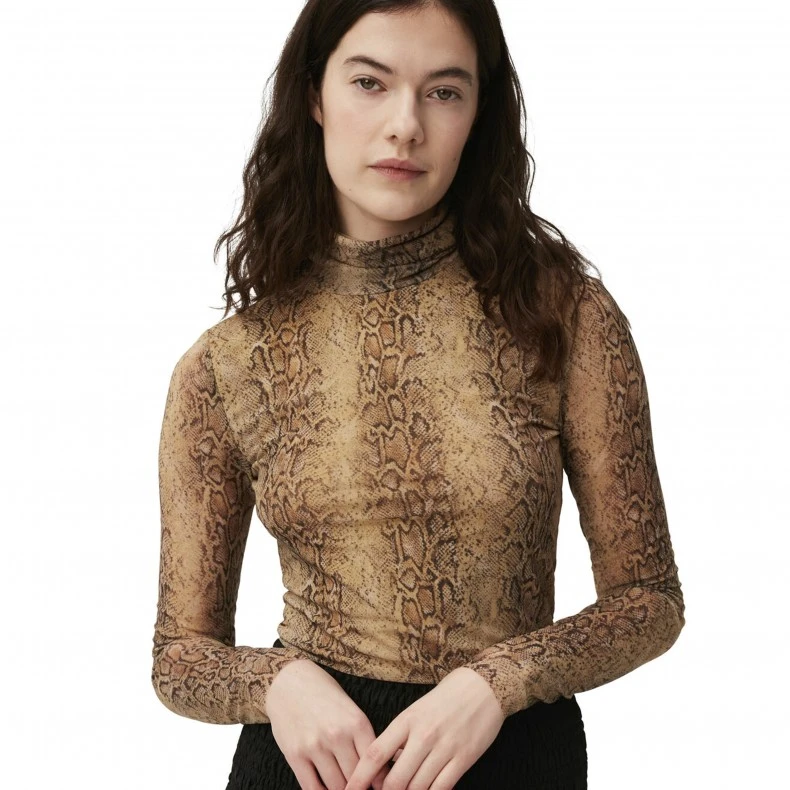 GANNI Printed Mesh Long Sleeve Fitted Rollneck (Snake Starfish) 6 GANNI Printed Mesh Long Sleeve Fitted Rollneck (Snake Starfish) - Image 4