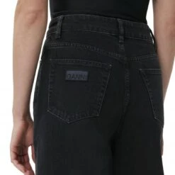 GANNI Rigid Denim Stary (Washed Black/Black) -Streetwear Store ganni rigid denim stary washed black black f6625 006 0003 3