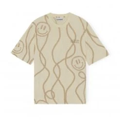 GANNI Rope Print Loose Fit O-Neck T-Shirt (Ganni Symbols Multi)