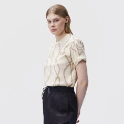 GANNI Rope Print Loose Fit O-Neck T-Shirt (Ganni Symbols Multi) -Streetwear Store ganni rope print loose fit o neck t shirt ganni symbols multi t3230 0002 2