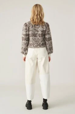 GANNI Smiley Alpaca Blend Baloon Sleeve Pullover (Egret) 7 GANNI Smiley Alpaca Blend Baloon Sleeve Pullover (Egret) -Streetwear Store ganni smiley alpaca blend baloon sleeve pullover egret k1551 1