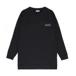 GANNI Software Isoli Oversized Crew Neck Sweatshirt (Black)