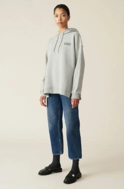 GANNI Software Isoli Oversized Pullover Hooded Sweatshirt (Paloma Melange) -Streetwear Store ganni software isoli oversized pullover hooded sweatshirt paloma melange t2923 921 3
