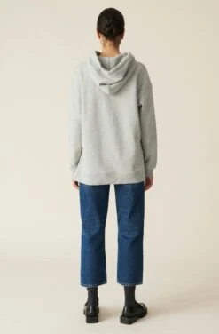 GANNI Software Isoli Oversized Pullover Hooded Sweatshirt (Paloma Melange) -Streetwear Store ganni software isoli oversized pullover hooded sweatshirt paloma melange t2923 921 4