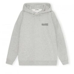 GANNI Software Isoli Oversized Pullover Hooded Sweatshirt (Paloma Melange)